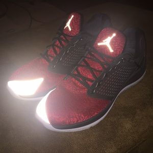 Air Jordan's red black and silver